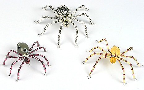 3 Halloween Beaded spiders