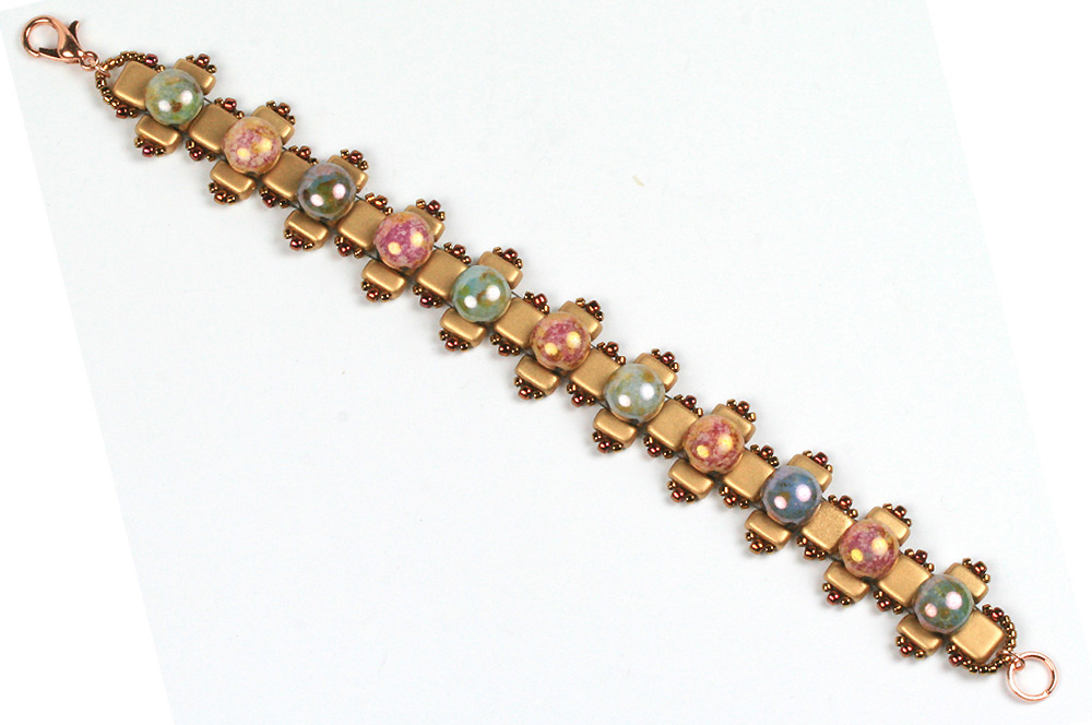 2-hole candy beads byzantine bracelet
