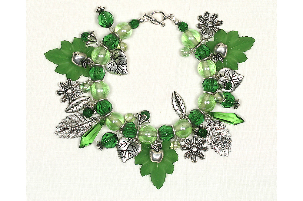 Leafy strungcharm bracelets