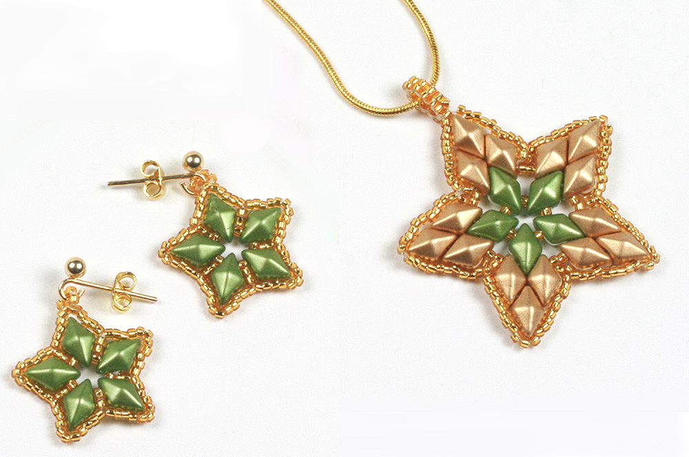 Diamonduo star pendant and earrings christmas jewellery