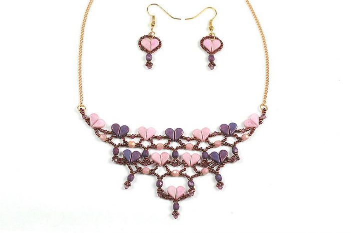 Amos par Puca Heart Necklace and Earrings