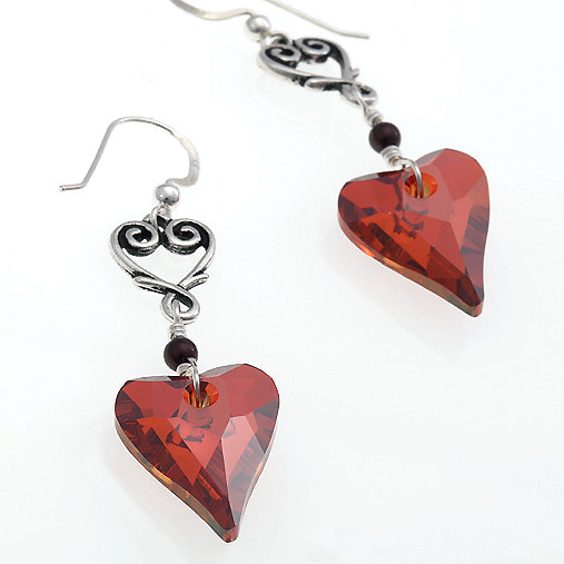 Wild Hearts Earrings - Red Magma