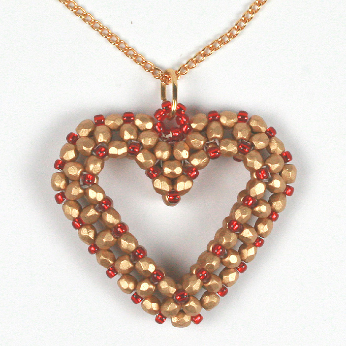 Fire-polished Heart Pendant