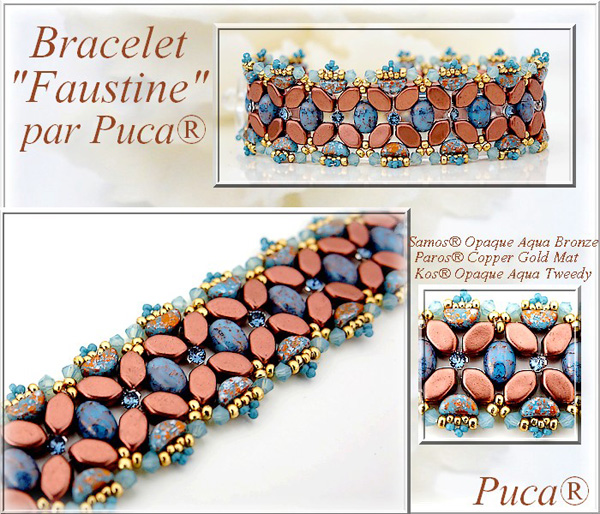 Faustine Bracelet with Samos par Puca beads