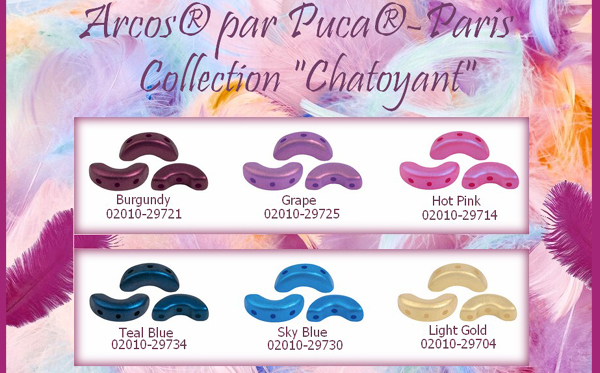 Arcos par Puca Beads in chatoyant colours